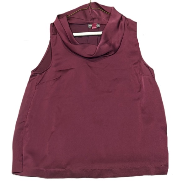 XS Vince Camuto Elegant Gorgeous Sleeveless Burgundy Top - Picture 1 of 9